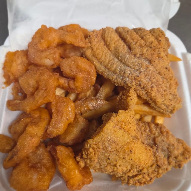 3 Pieces Fish, 10 Large Shrimp.